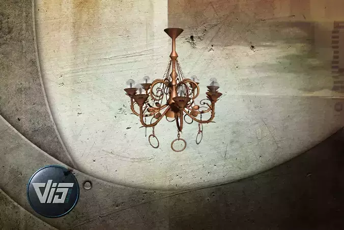 Low-Poly Lamps collection chandelier on concrete wall