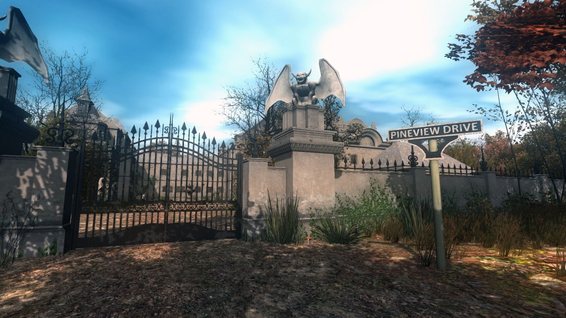 Gardenwall gate Low-poly 3D model_3