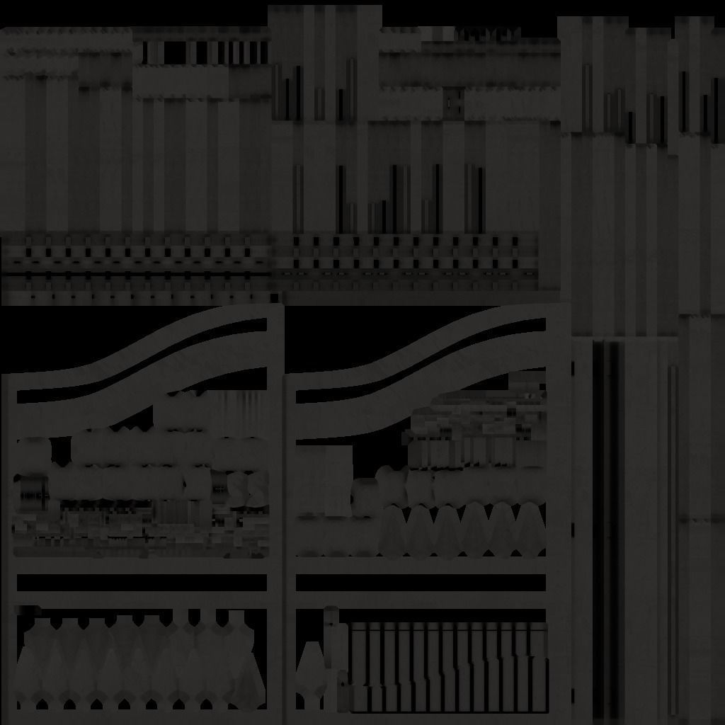 Gardenwall gate Low-poly 3D model_6