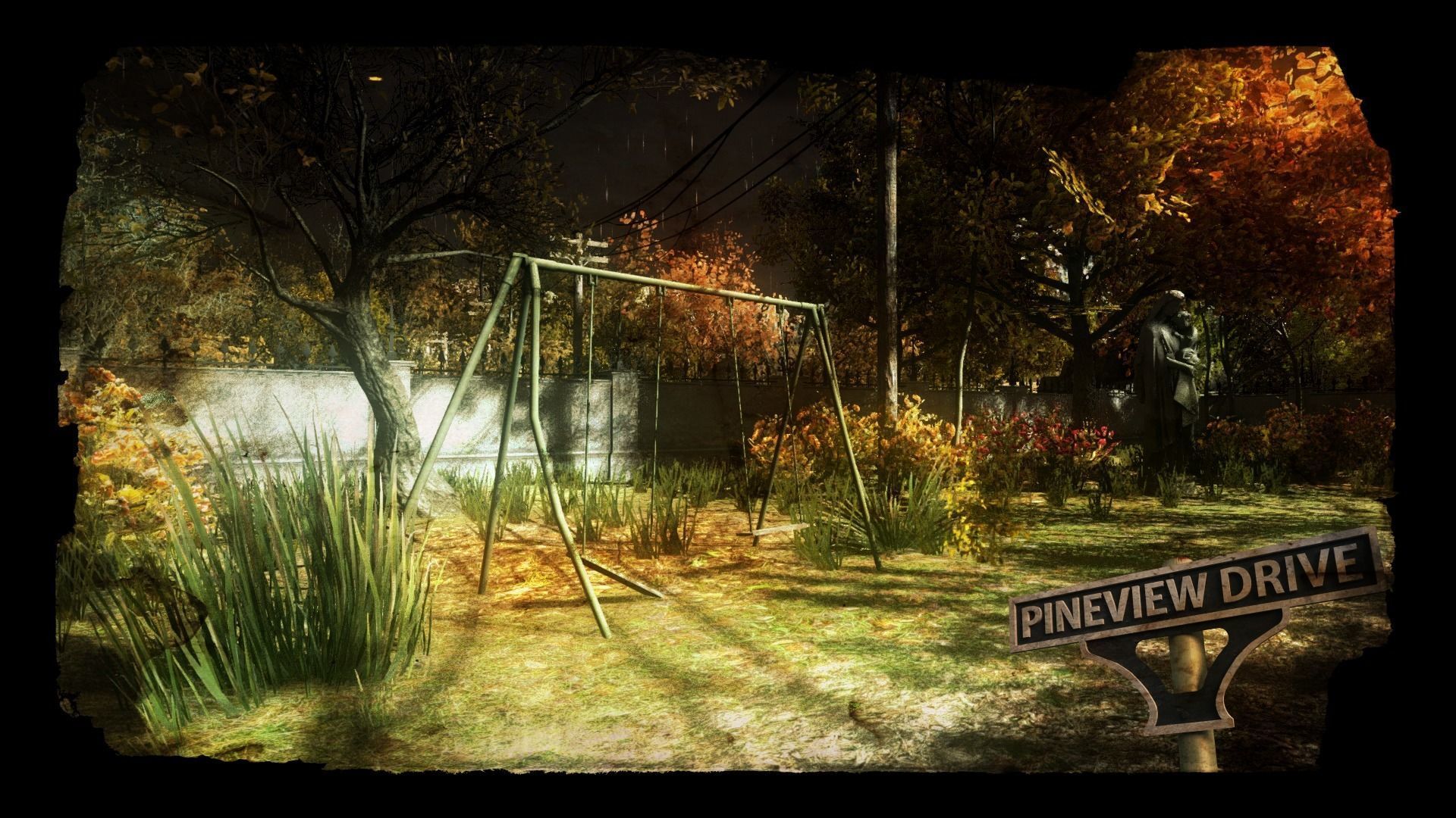 Old creepy swing Low-poly 3D model_3