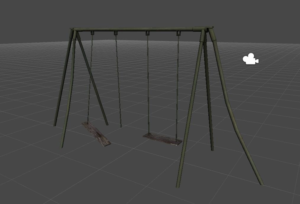 Old creepy swing Low-poly 3D model_2