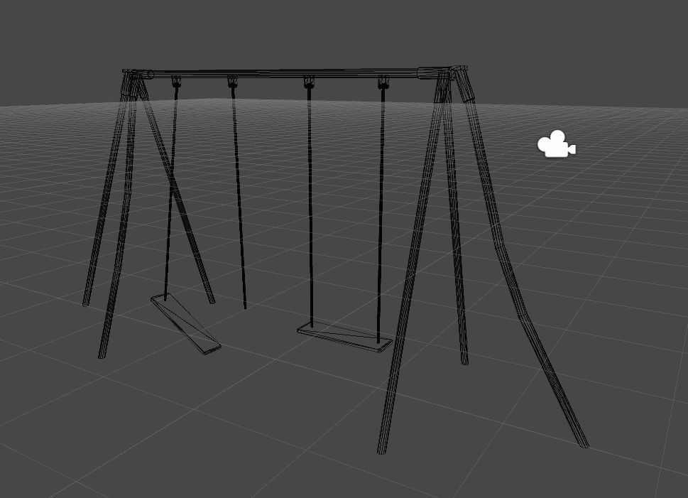 Old creepy swing Low-poly 3D model_1