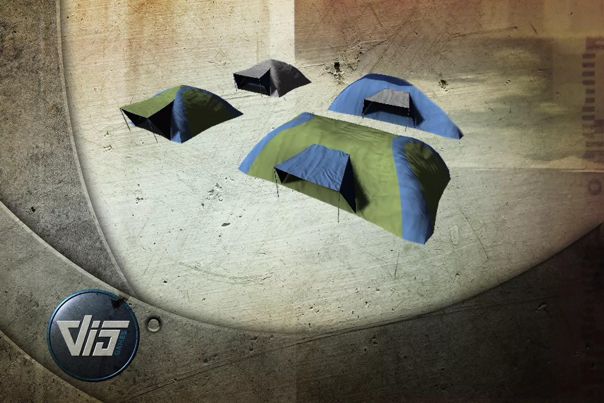 Tents four Free low-poly 3D model
