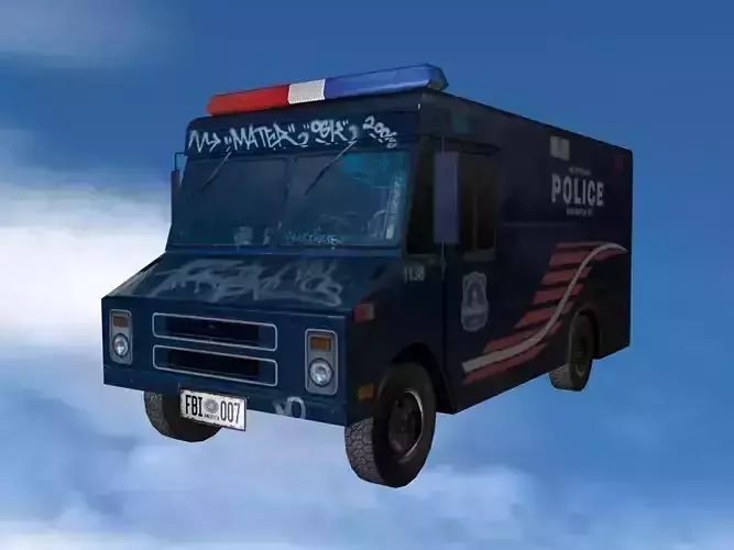 Police Van Low-poly 3D model