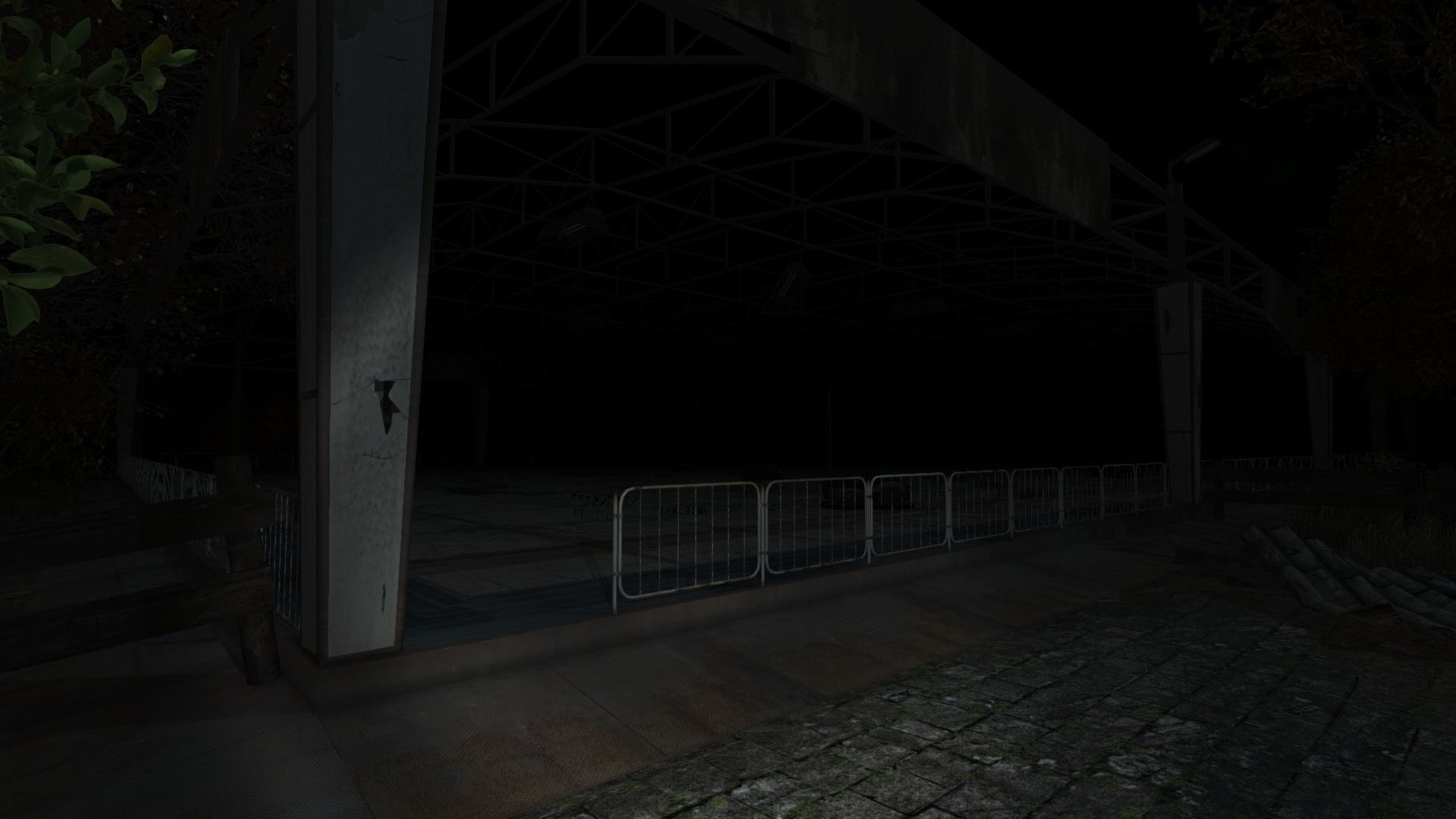 Abandoned bumpercars Low-poly 3D model_6