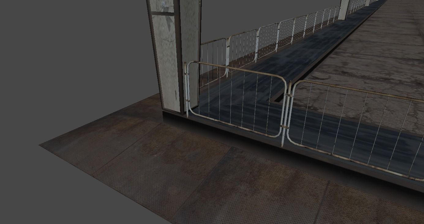 Abandoned bumpercars Low-poly 3D model_3