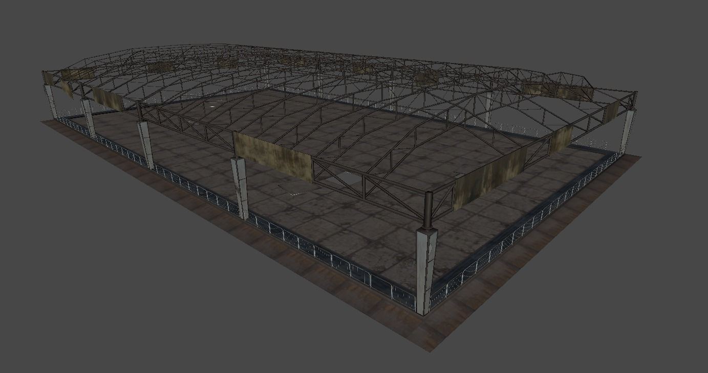 Abandoned bumpercars Low-poly 3D model_4