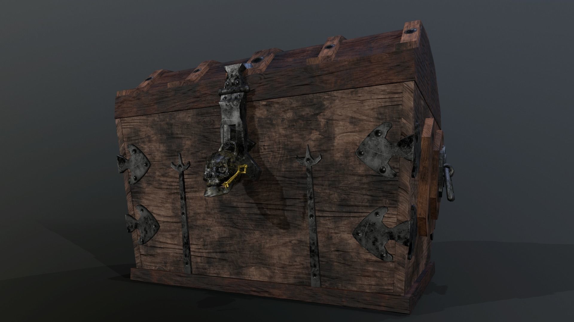 Pirate Chest Low-poly 3D model_1