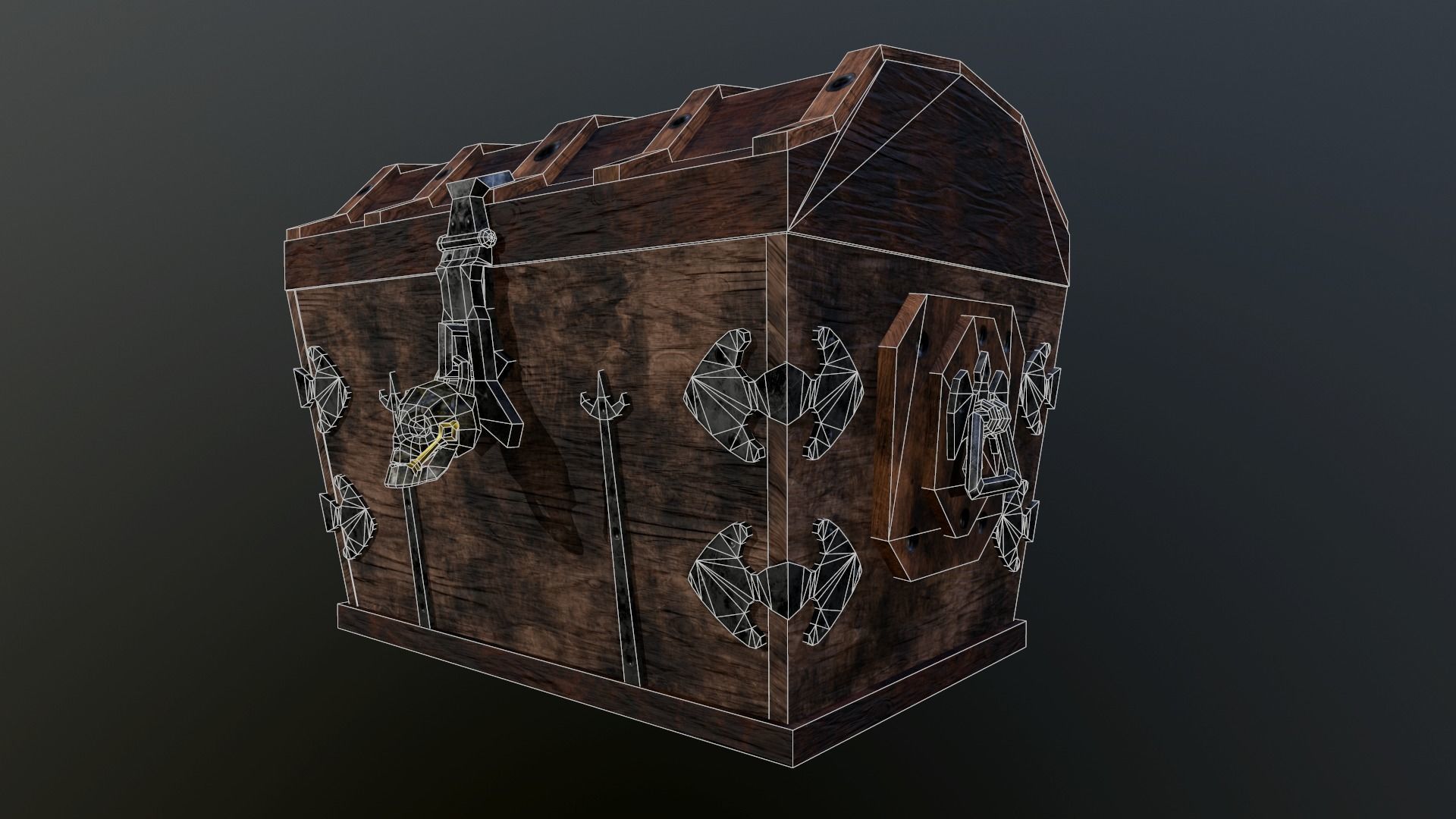 Pirate Chest Low-poly 3D model_2