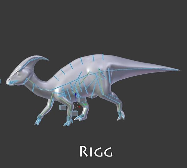 Parasaurolophus - Rigged 3D model_8