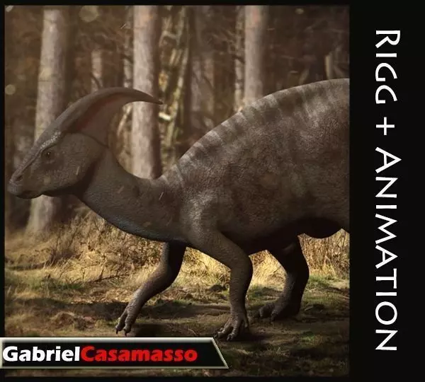 Parasaurolophus - Rigged 3D model_0