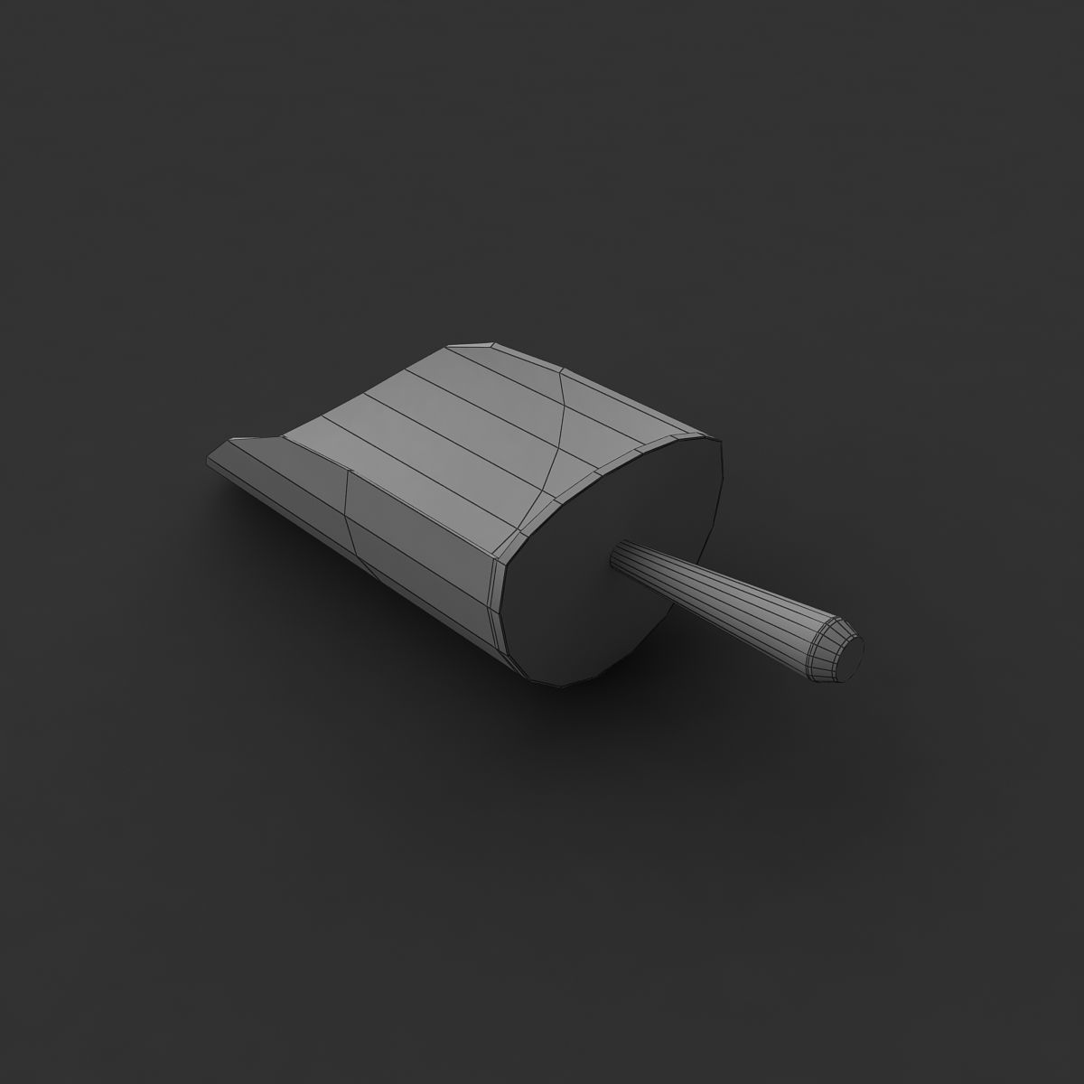 Scoop metal shovel 3D model_3