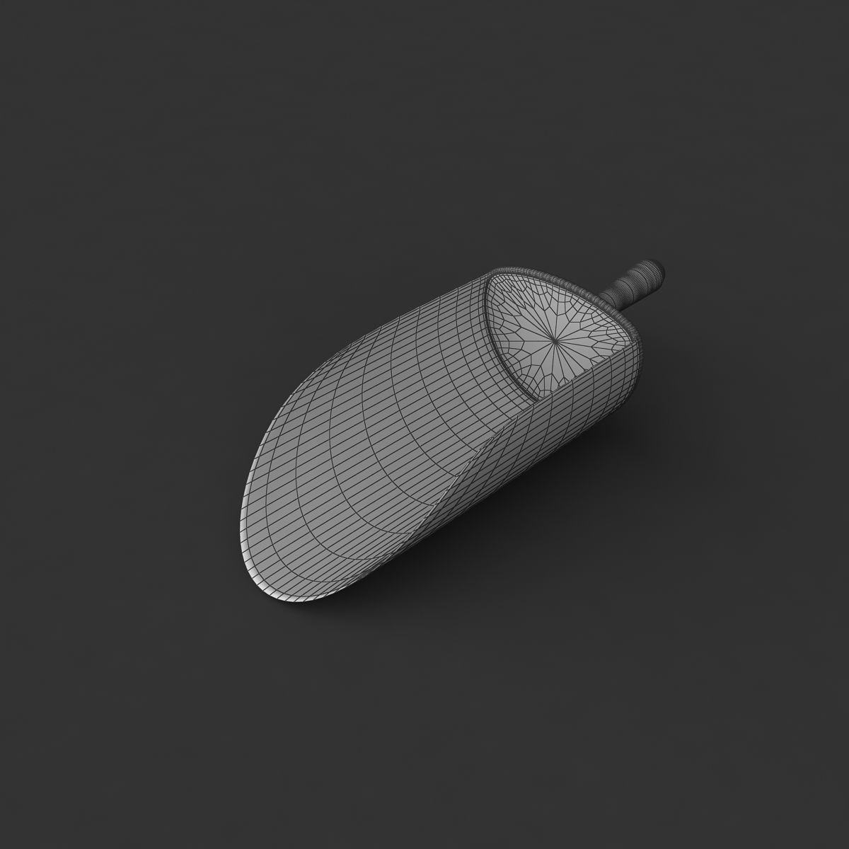 Scoop metal shovel 3D model_4