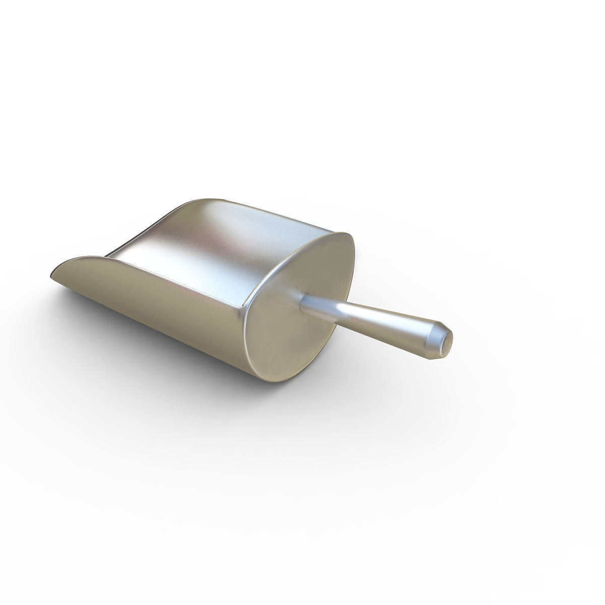 Scoop metal shovel 3D model_1