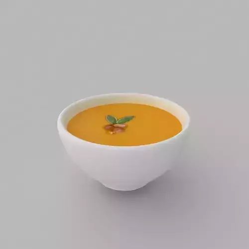 3d Soup pumpkin in bowl