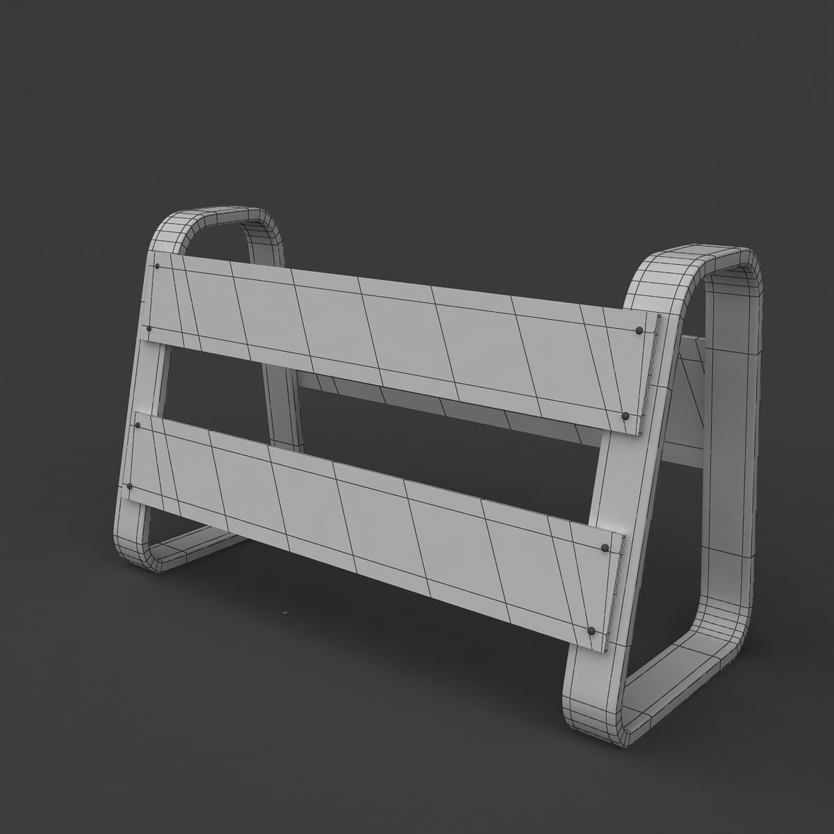 Traffic Barricade 3D model_5