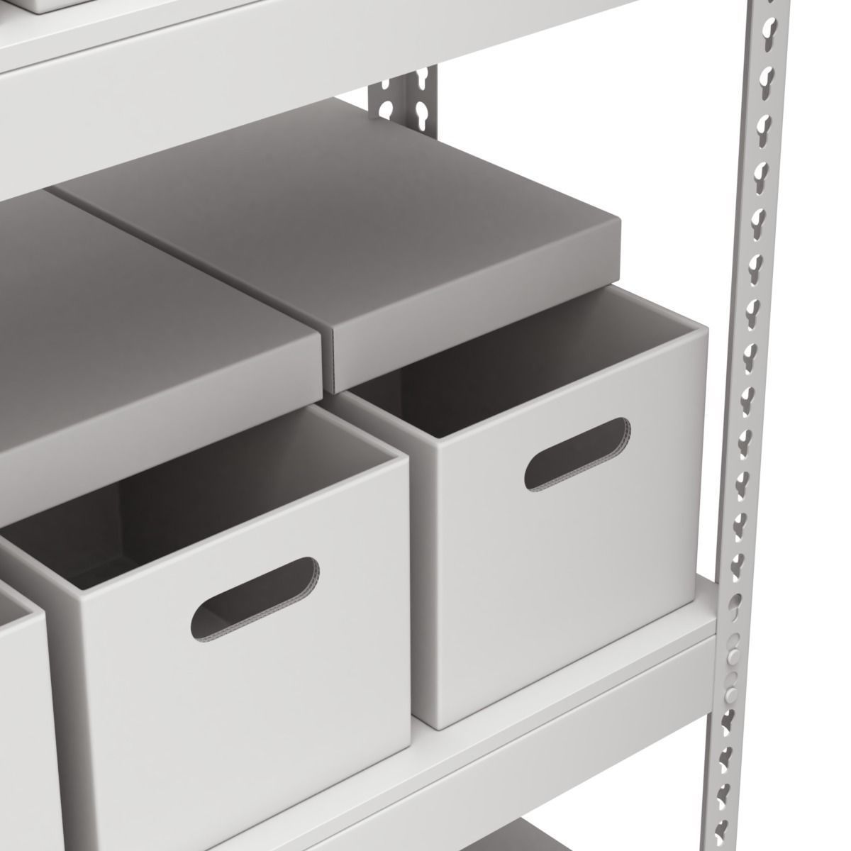Storage Boxes with Metal Rack 3D model_12