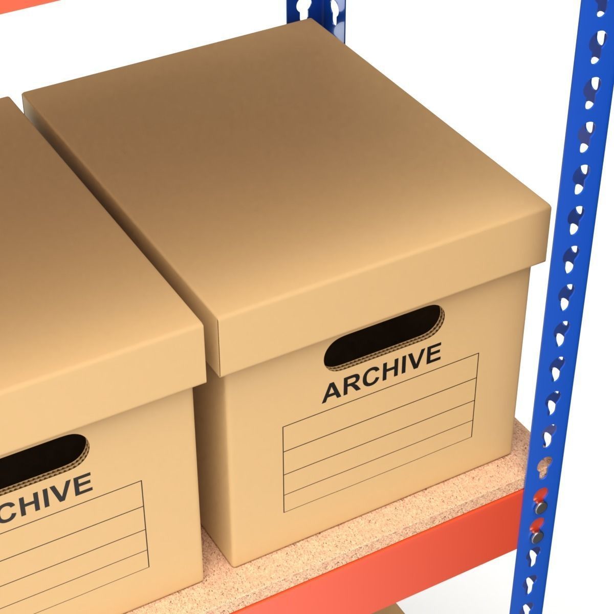 Storage Boxes with Metal Rack 3D model_8