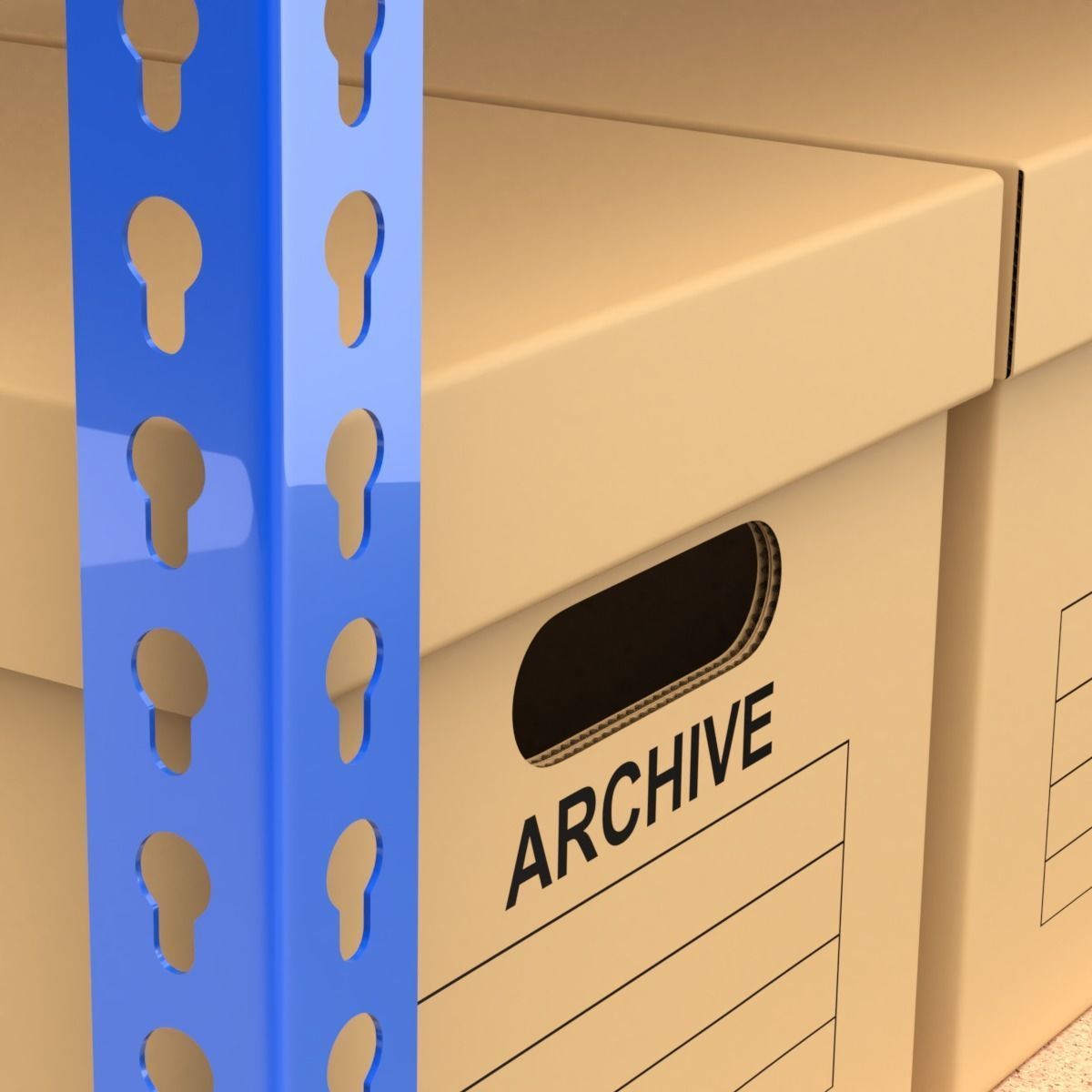 Storage Boxes with Metal Rack 3D model_4