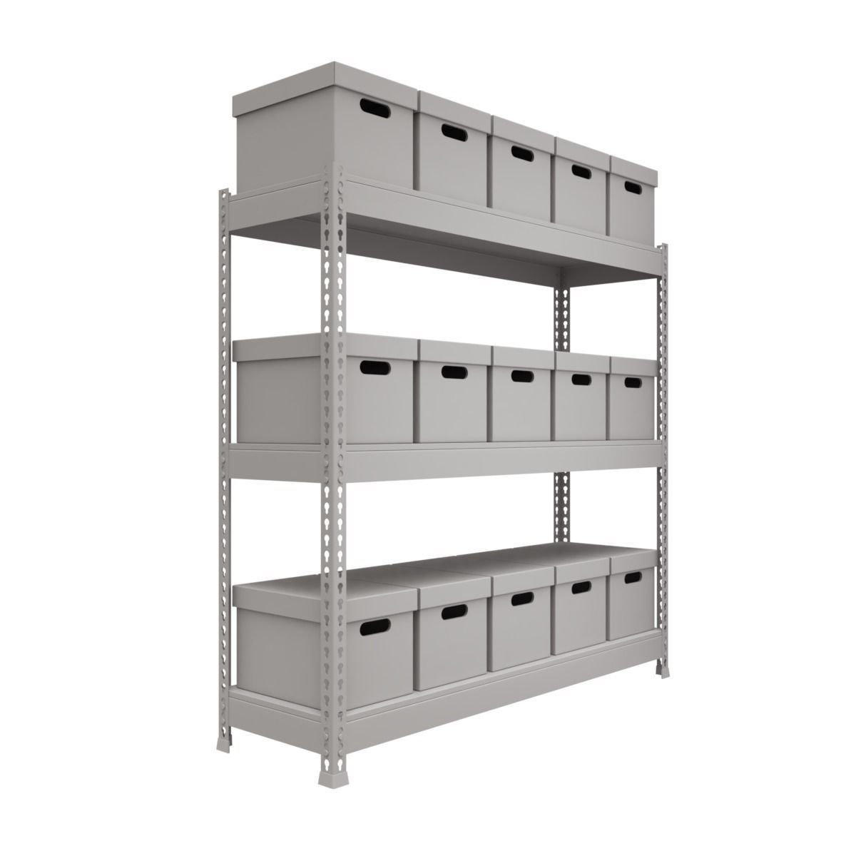 Storage Boxes with Metal Rack 3D model_9