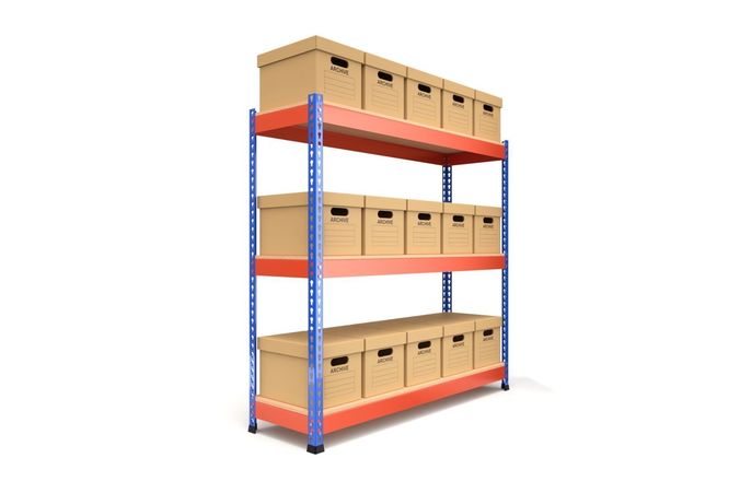 Storage Boxes with Metal Rack 3D model