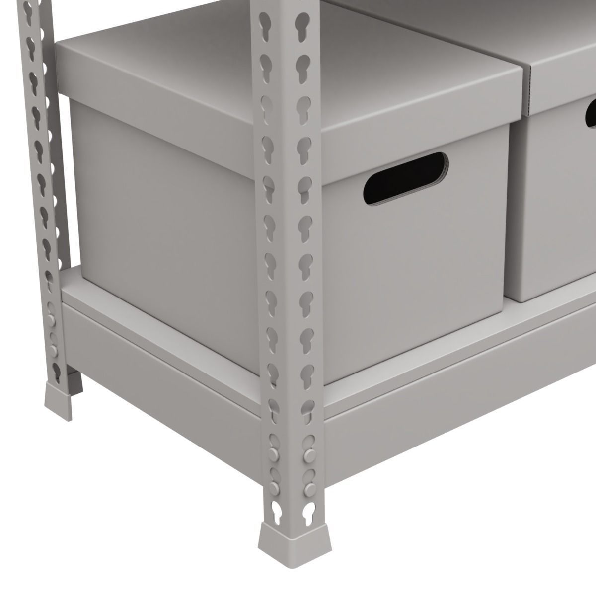 Storage Boxes with Metal Rack 3D model_10