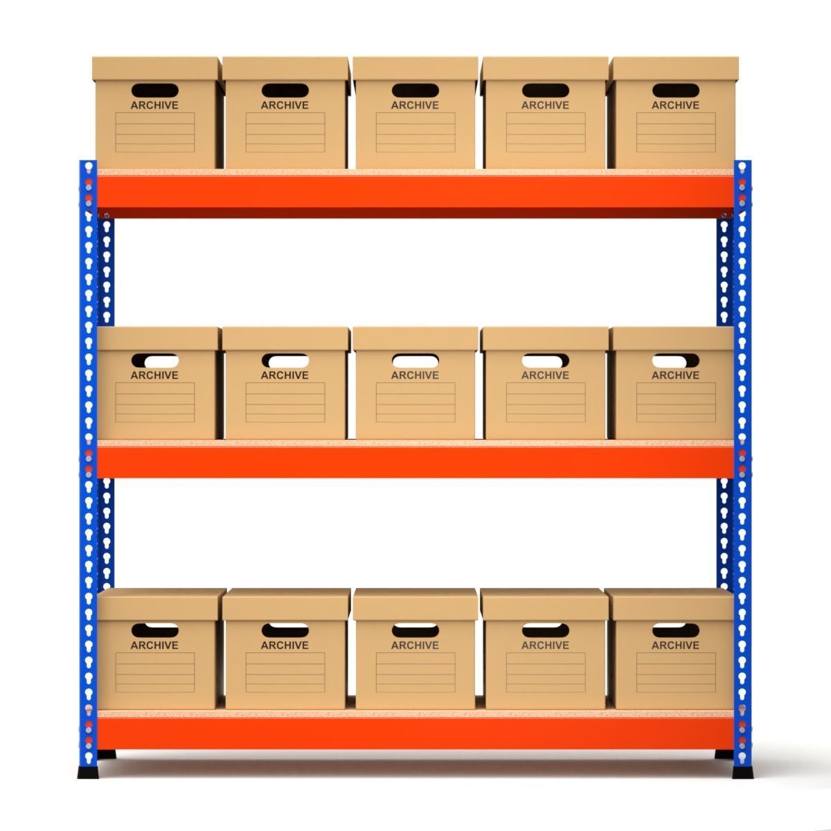 Storage Boxes with Metal Rack 3D model_1