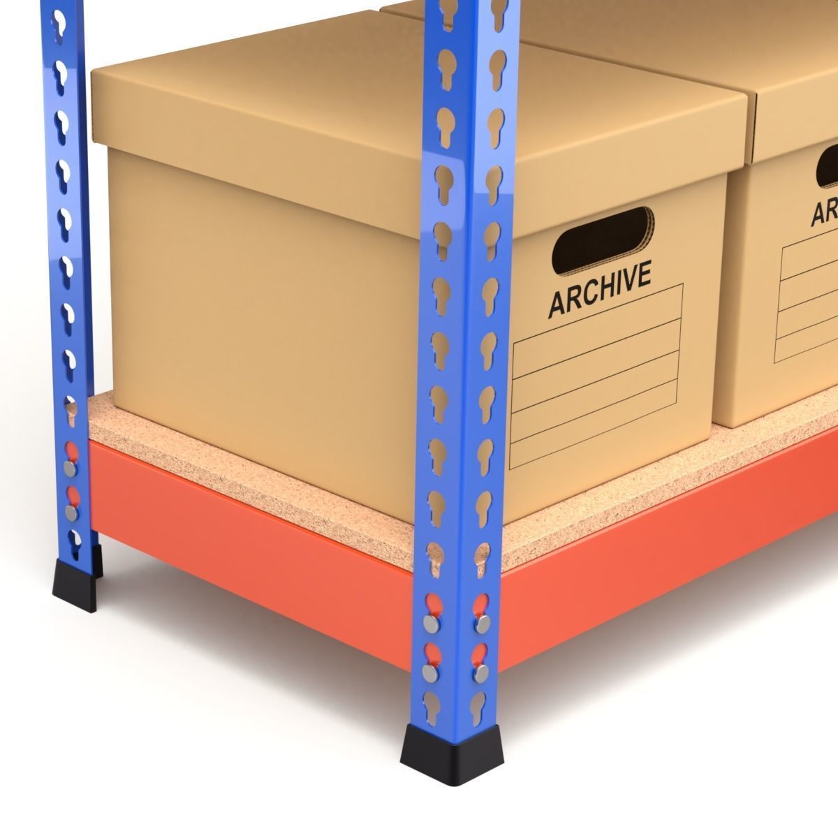 Storage Boxes with Metal Rack 3D model_7