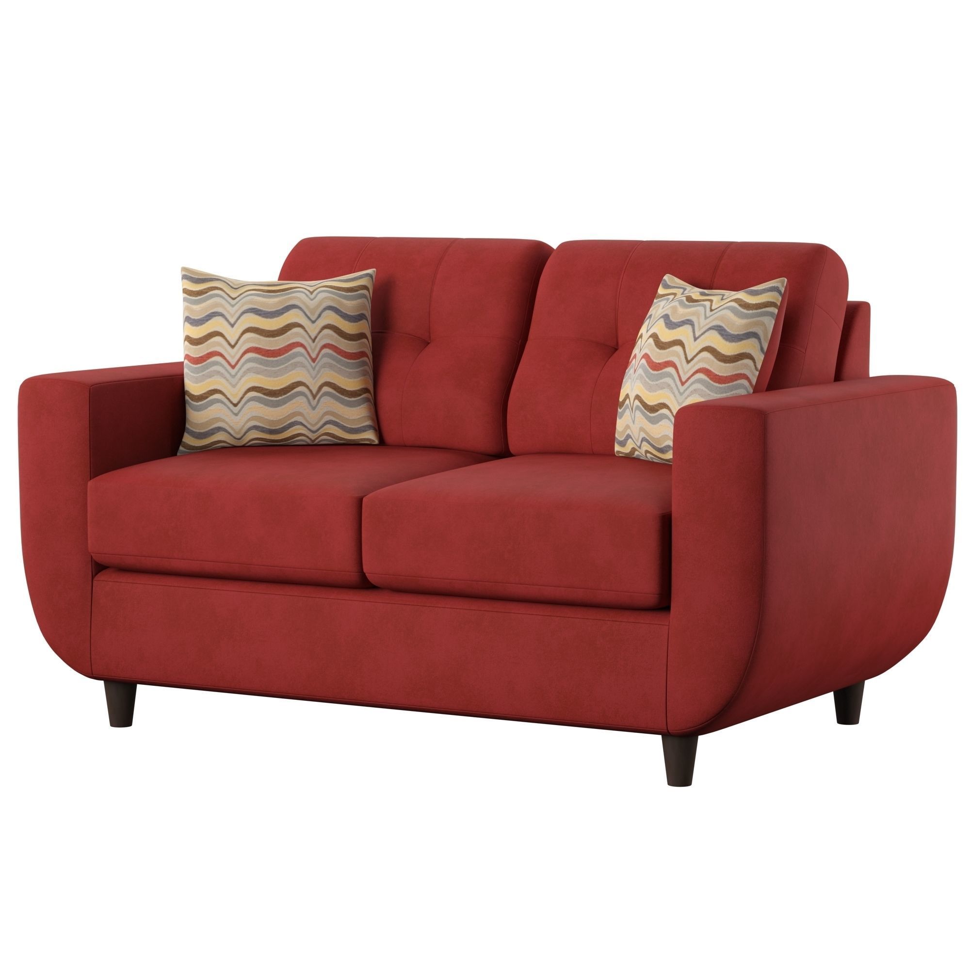 SOFA002 loveseat with pillows Free 3D model_1