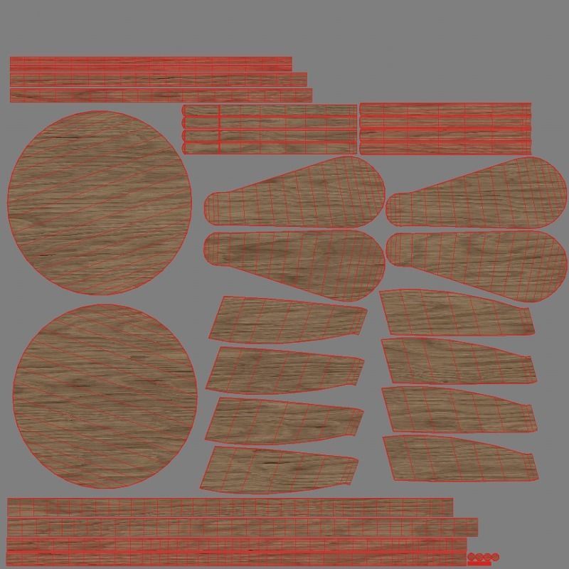 Kid Wooden Minimalistic Chair Low-poly 3D model_8