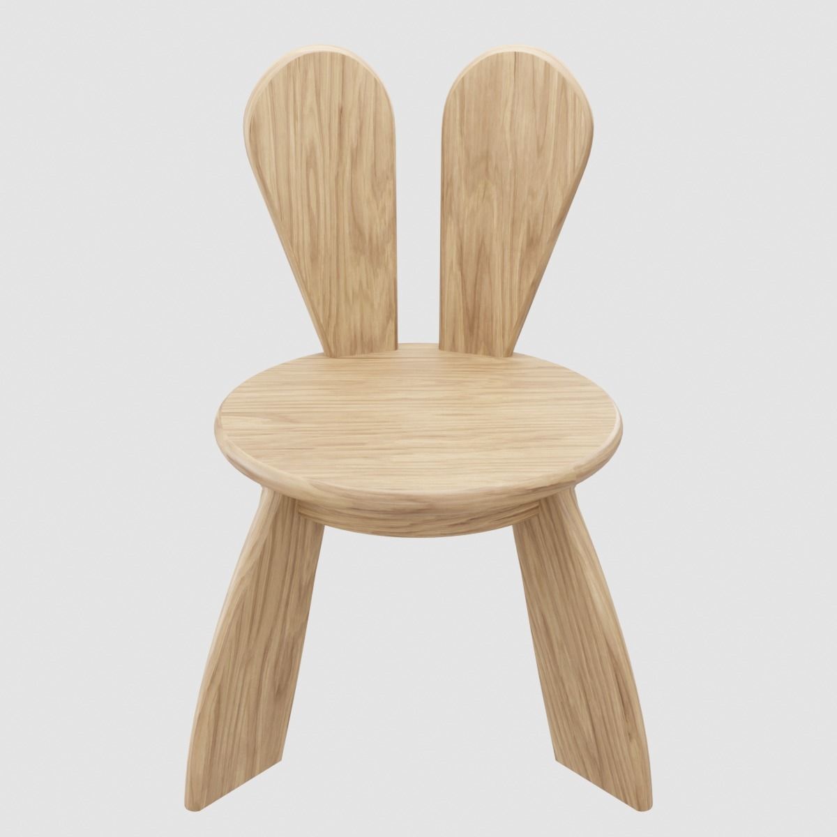 Kid Wooden Minimalistic Chair Low-poly 3D model_7