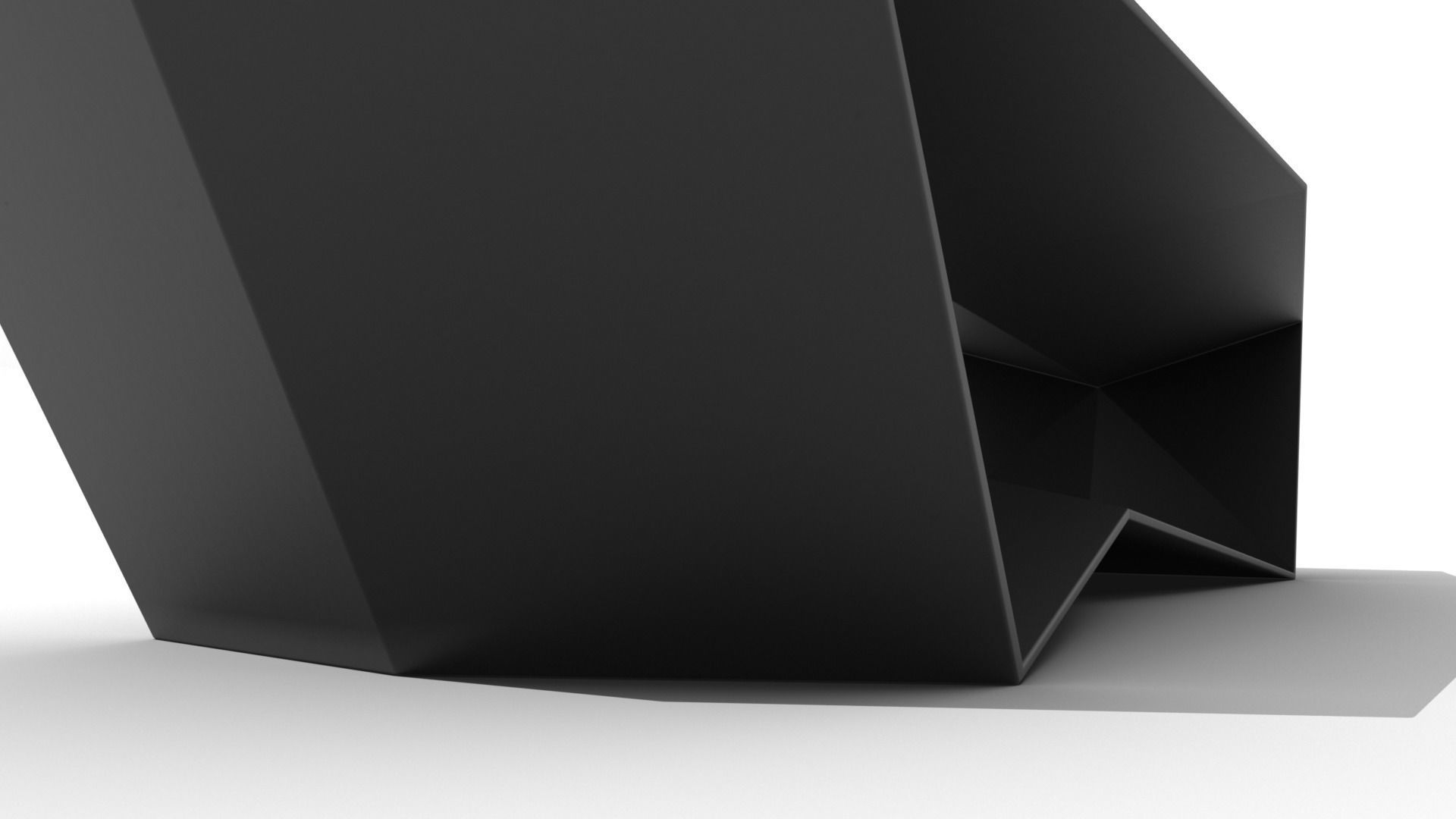 Sleek Ridged Base Coffee Table Low-poly 3D model_6