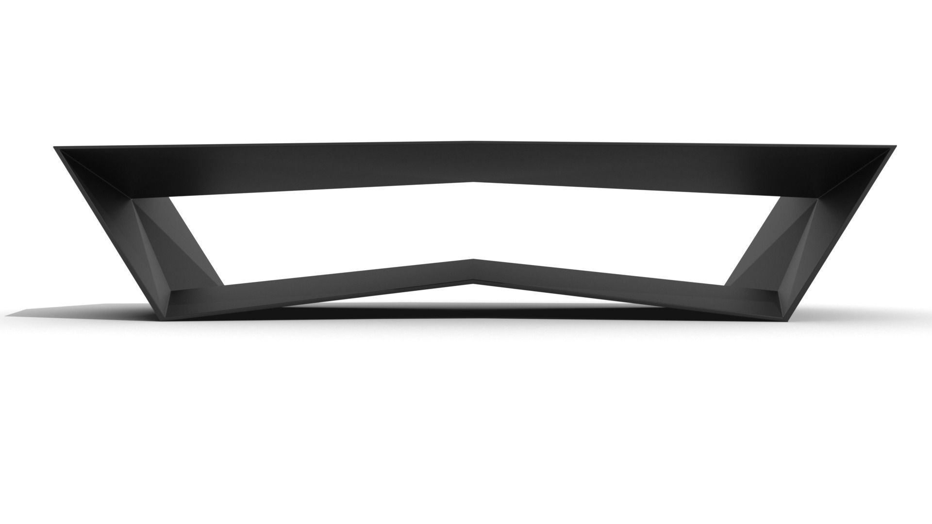 Sleek Ridged Base Coffee Table Low-poly 3D model_3