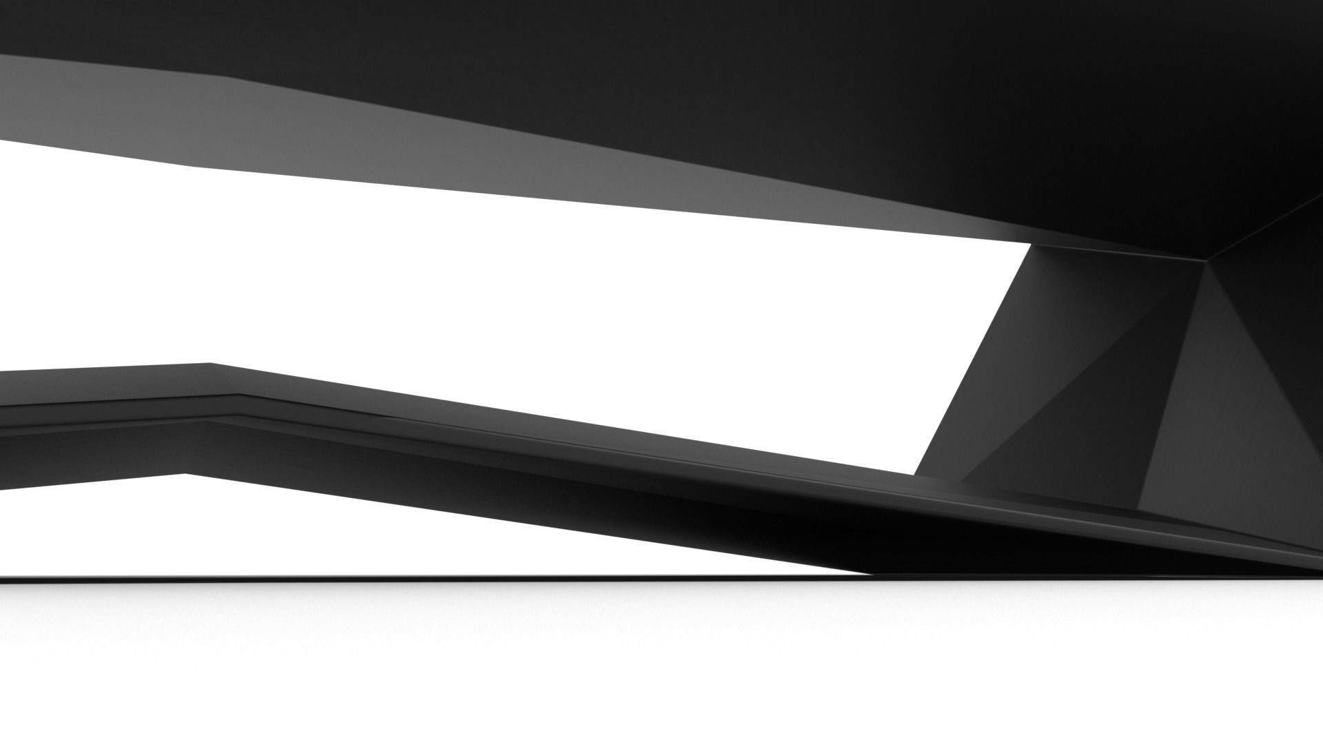 Sleek Ridged Base Coffee Table Low-poly 3D model_4