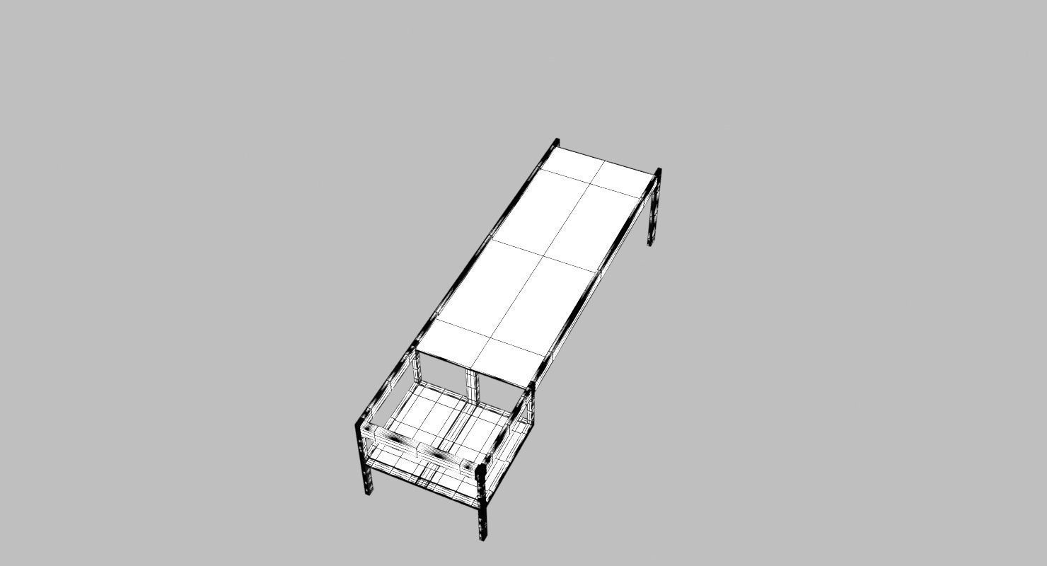  Wooden Childrens Table Low-poly 3D model_9