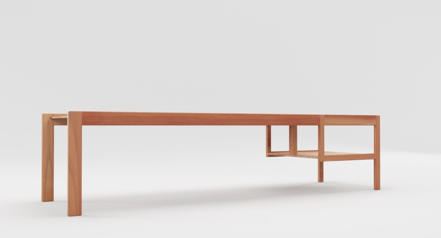  Wooden Childrens Table Low-poly 3D model_4