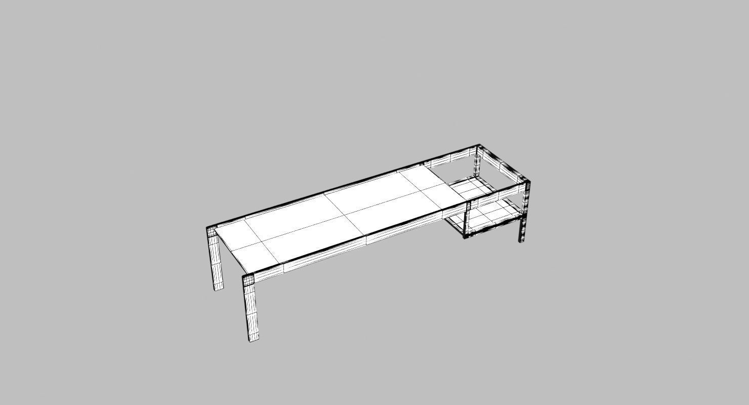 Wooden Childrens Table Low-poly 3D model_8