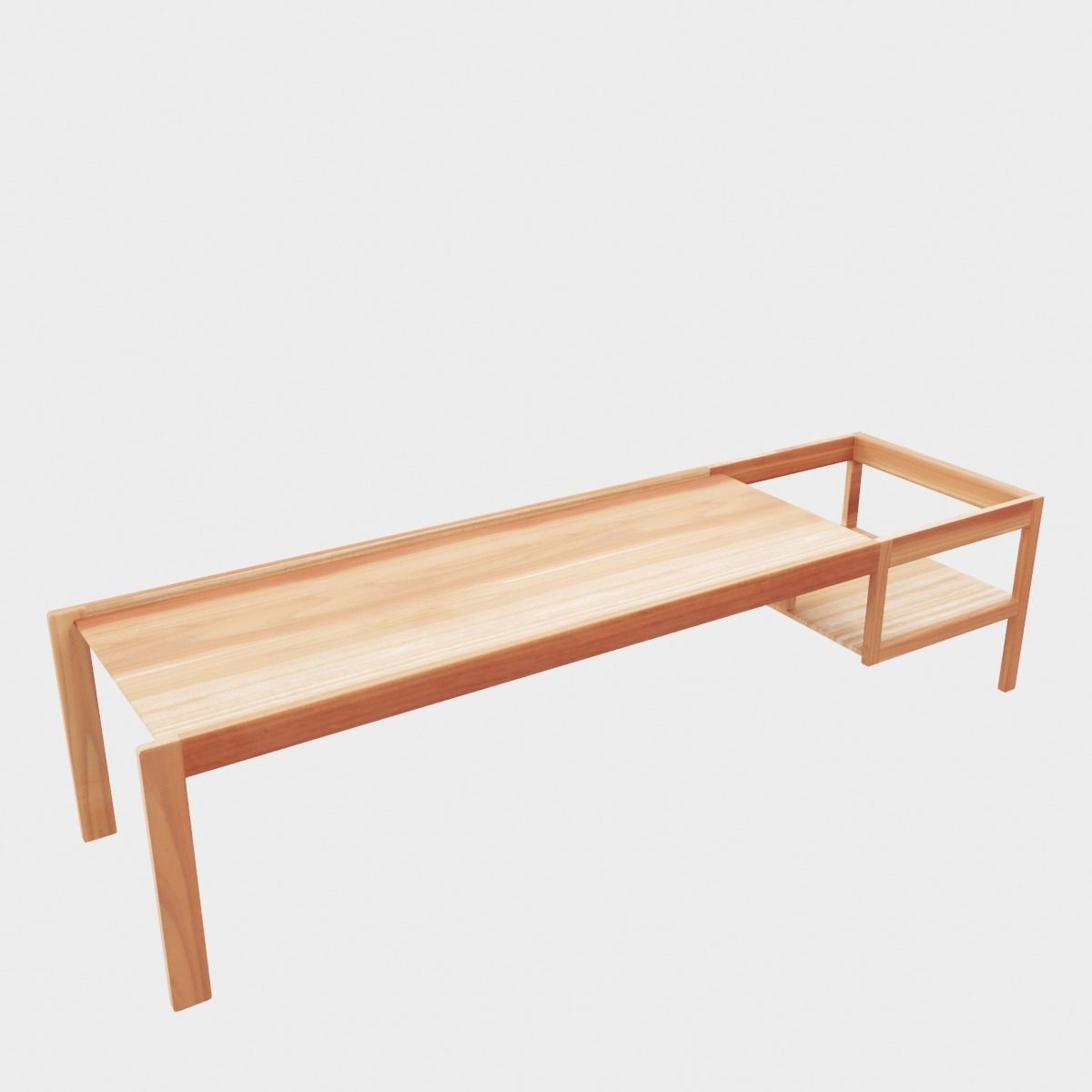  Wooden Childrens Table Low-poly 3D model_6