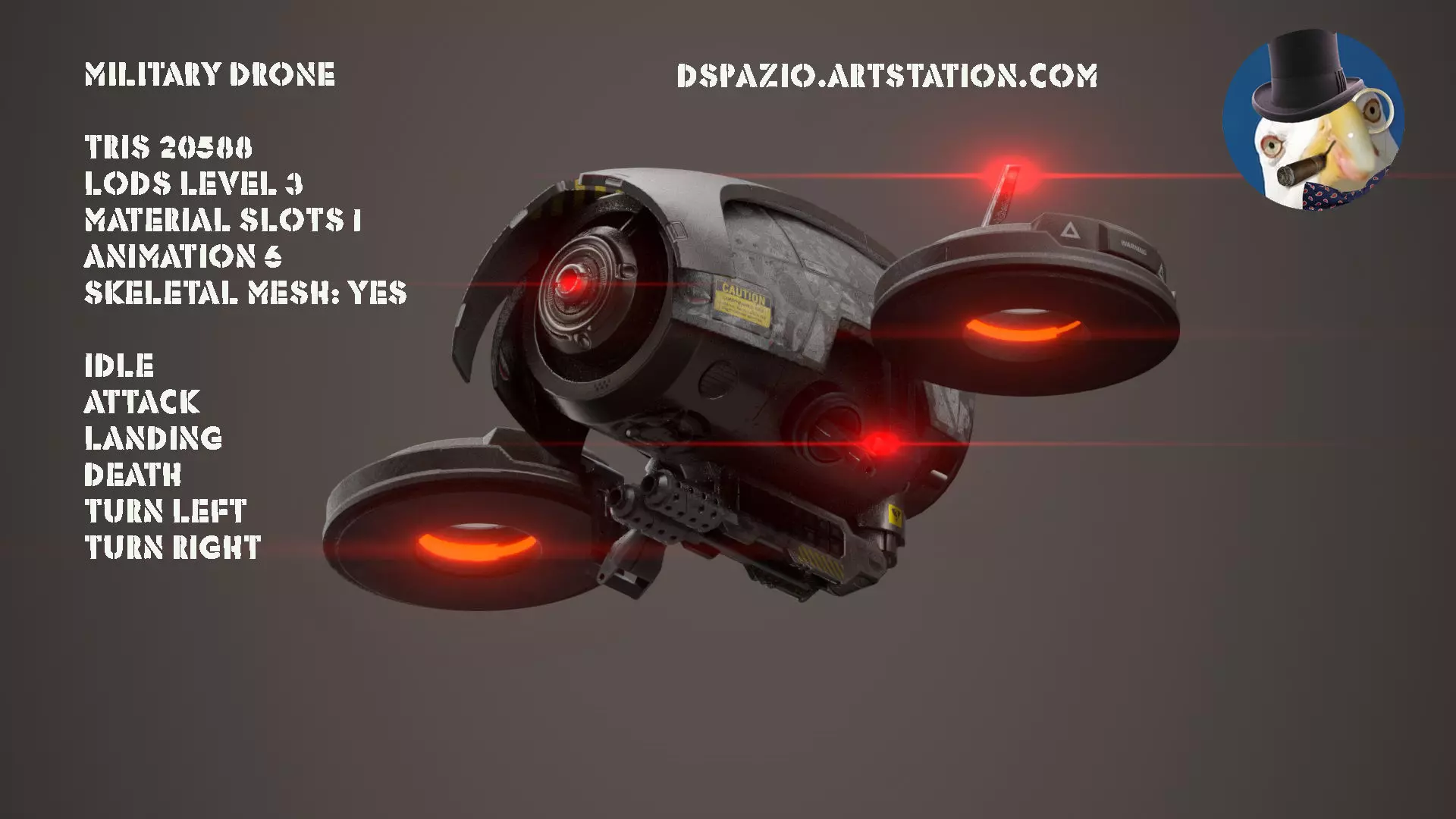 Military Drone 3D model_0