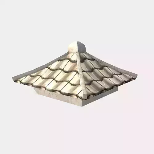 Asian Column Top Low-poly 3D model