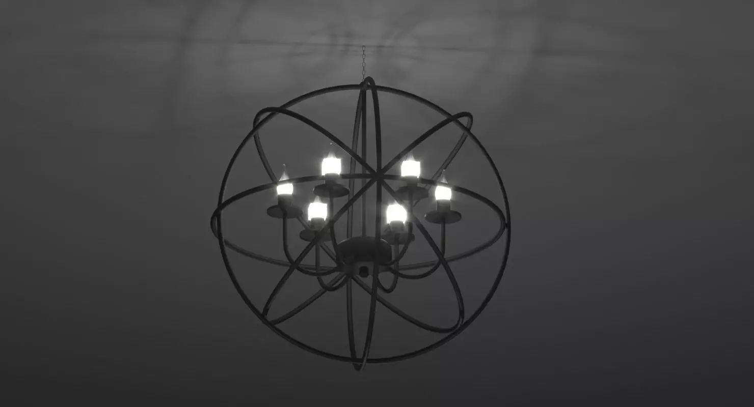 Modern Orbit Chandelier Low-poly 3D model