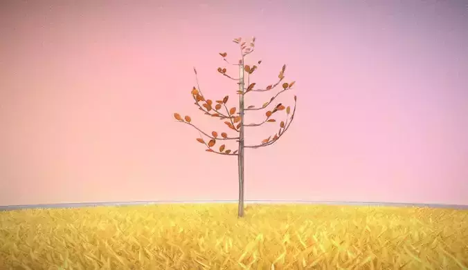 Small Pear Tree Autumn 2 Meter Low-poly 3D model
