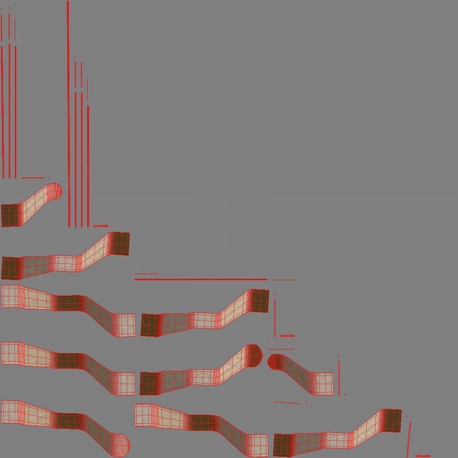 Designer Wooden Bench-Spiral Low-poly 3D model_9