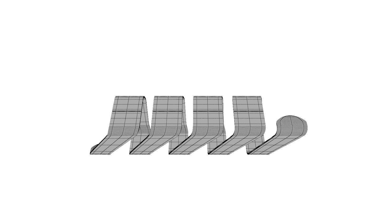 Designer Wooden Bench-Spiral Low-poly 3D model_11