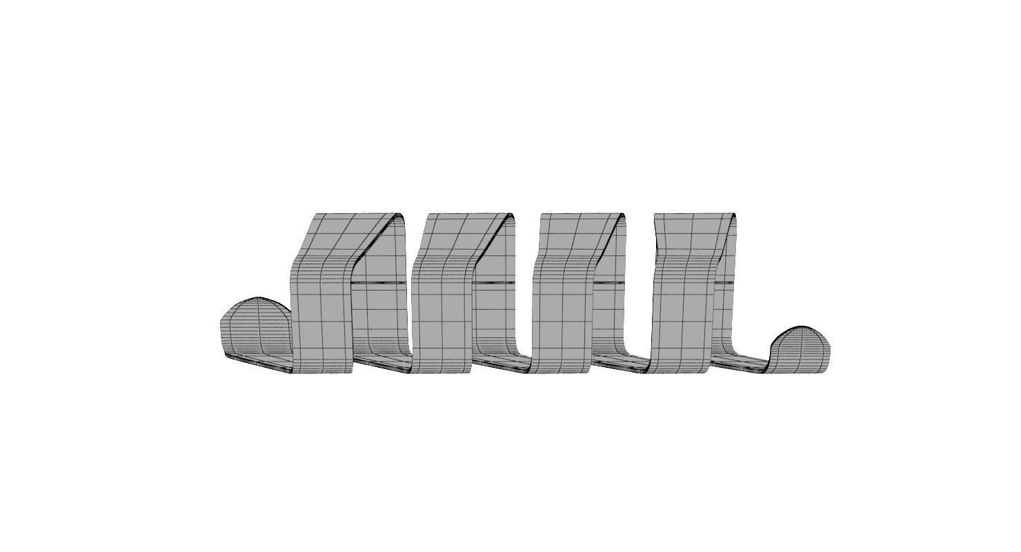 Designer Wooden Bench-Spiral Low-poly 3D model_10