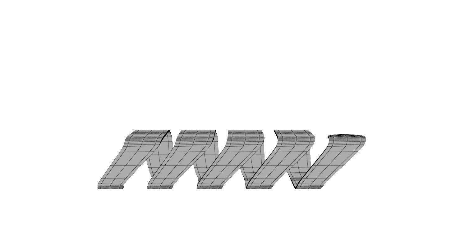 Designer Wooden Bench-Spiral Low-poly 3D model_8