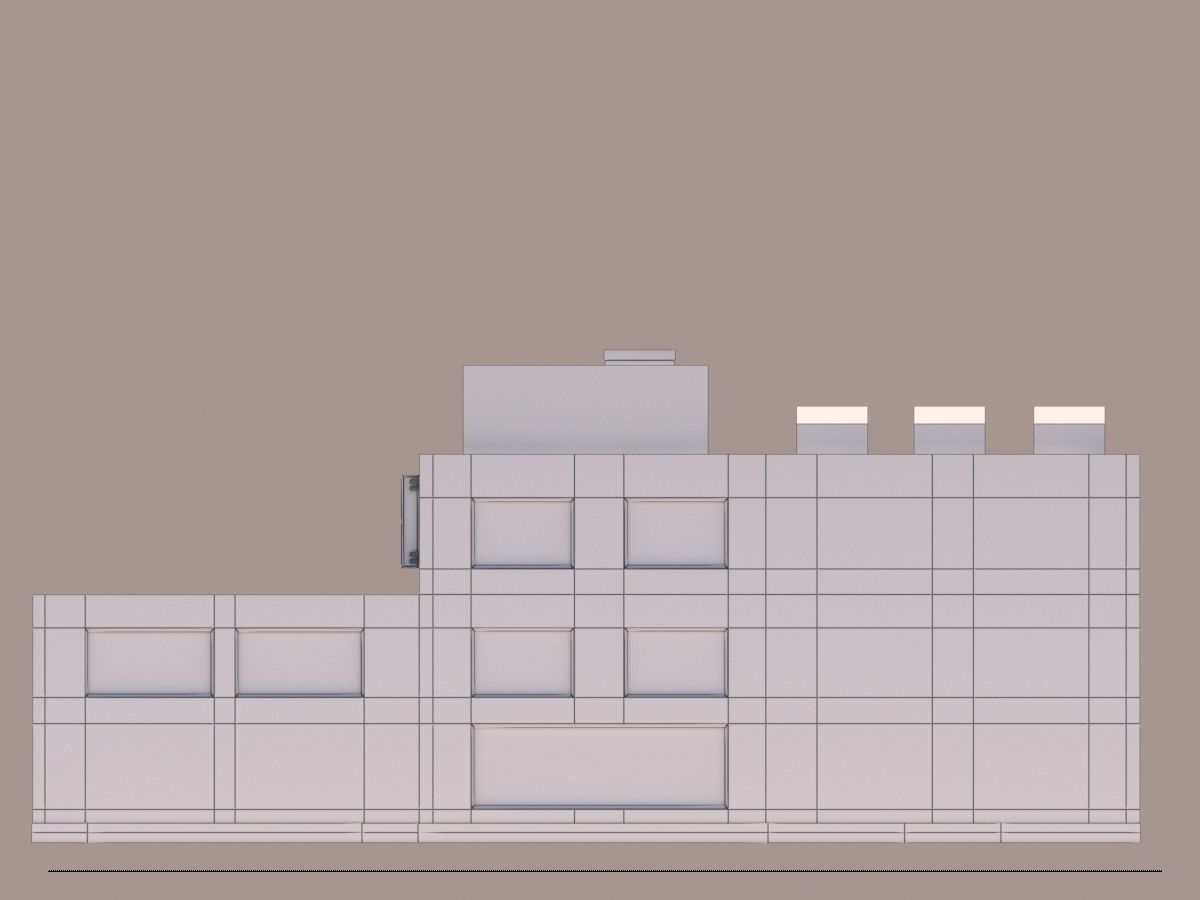 Cartoon Low Poly Hospital Building Low-poly 3D model_13