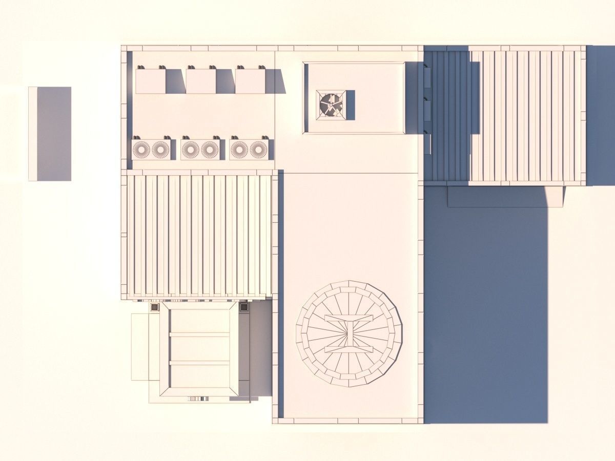 Cartoon Low Poly Hospital Building Low-poly 3D model_5