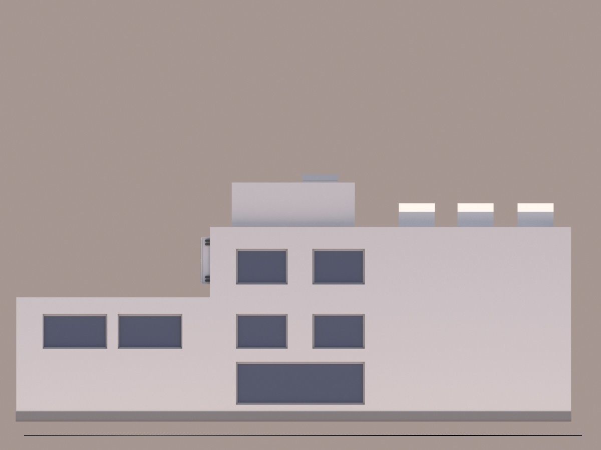 Cartoon Low Poly Hospital Building Low-poly 3D model_12