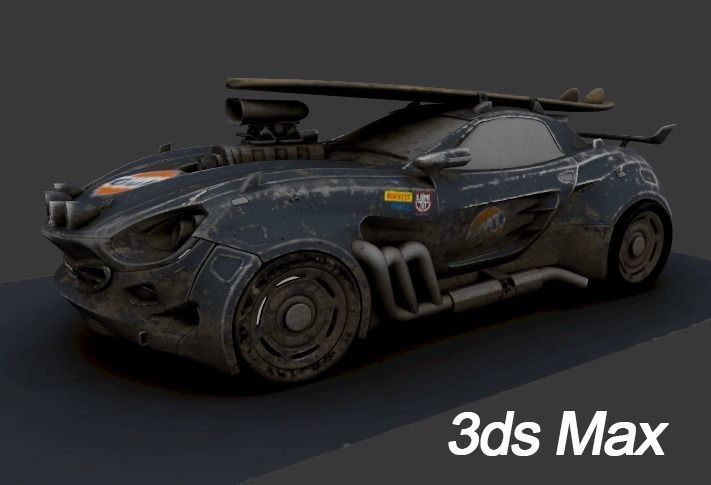 Vulture Scifi Car Concept Low-poly 3D model_4